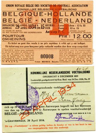 Wc 1934 Belgium V Netherlands 1934 Rare Indeed