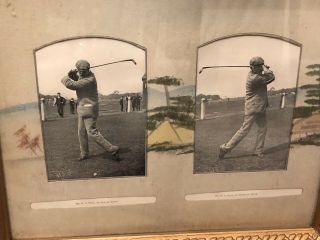 Vtg 1900s R A Hull British Golfer Golf Swing Photograph Gesso Frame St.  Andrews