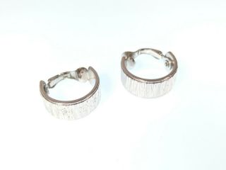 Lovely Vintage Silver Tone Hoop Clip on Earrings Jewellery by Trifari 5