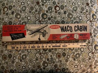 Vintage Scientific " Waco Cabin " Model Airplane Kit Balsa Wood.  U - Line