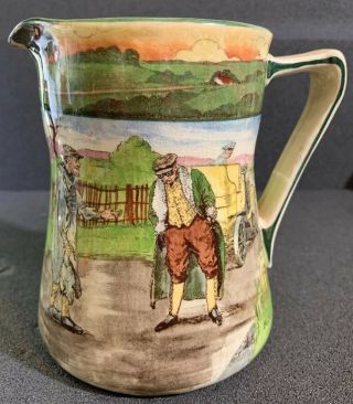 Royal Doulton Motoring Series “blood Money” Pitcher 5 1/4” Rare Htf Early Piece