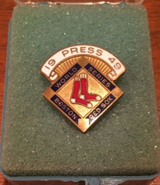 Rare 1949 Red Sox Phantom World Series Press Pin Balfour