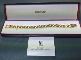 Nikken 24k Gold Plated Women Integrity Magnetic Bracelet Display/ Rare 1671