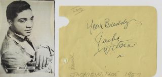 Jackie Wilson - Vintage In Person Hand Signed Album Page/image Rare.