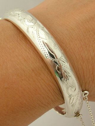 1969 Vintage Antique Solid 925 Sterling Silver Bangle Bracelet Designer C.  P.  S