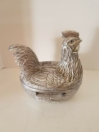 Vintage Arthur Court Cast Aluminum Chicken Bowl W/ Lid & Bun Warmer