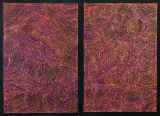 Joy Purvis Petyarre,  Authentic Aboriginal Art,  Size 2 X 90 X 60cm Rare Double