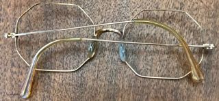 Vintage Octagonal Bausch Lomb B&L 48 Eyeglasses Glasses Gold Frame 3