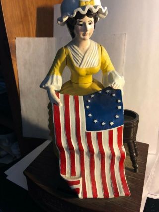 Cast Iron Vintage 1776 - 1976 Mechanical Betsy Ross Bank Limited Edition