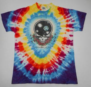 Vtg 80s 1987 Grateful Dead T - Shirt Space Your Face Tye Dye Single Stitch Usa Lg