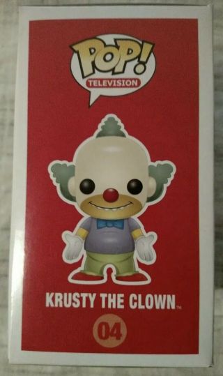 Funko Pop Simpsons Krusty the Clown 4.  Rare.  Vaulted w/pop Protector 3