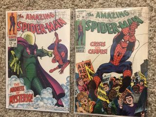 Stan Lee Spiderman 66 68 Sliver Age Comics Vintage More Complete Runs