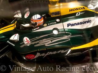 Very Rare Signed 2011 Indy 500 Takuma Sato Lotus Japan 1 18 Greenlight Diecast