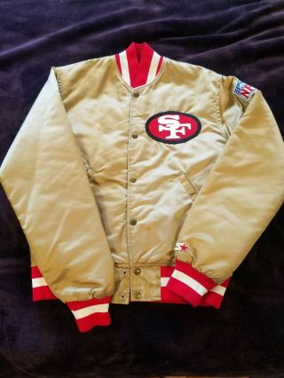 San Francisco 49ers Nfl Jacket Satin Gold Starters Vintage Rare Size Small