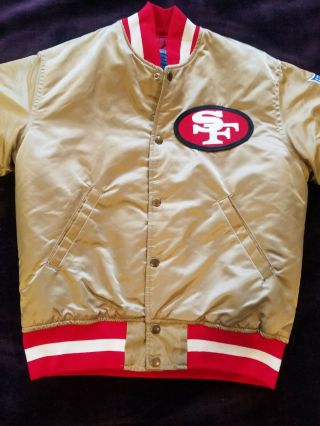 San Francisco 49ers NFL Jacket Satin Gold starters Vintage Rare Size Small 2