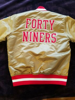San Francisco 49ers NFL Jacket Satin Gold starters Vintage Rare Size Small 6