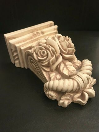 Plaster Corbels Pair Floral Roses Style Decorative Antique Effect Height 140mm 2