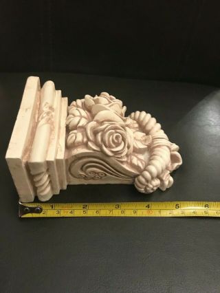 Plaster Corbels Pair Floral Roses Style Decorative Antique Effect Height 140mm 3