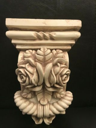 Plaster Corbels Pair Floral Roses Style Decorative Antique Effect Height 140mm 7