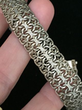 Vintage Jewellery Sterling Silver Textured Links Bracelet