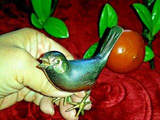 Vintage Japanese Bronze Bird Standing On Branch Leaf Branch Okimono Persimmon