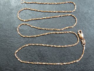 Vintage 9ct Rose Gold Tinsel Link Necklace Chain 18 Inch C.  1990