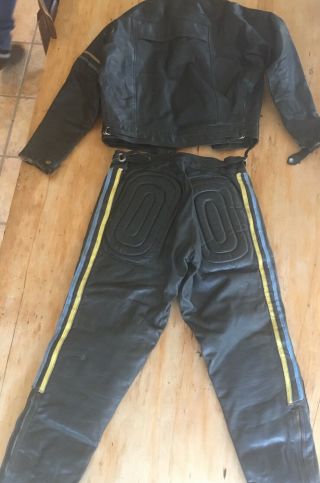 Rare Rm Williams Vintage Leather Motor Bike Pants And Matching Jacket