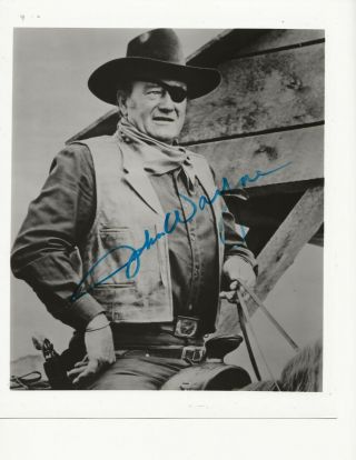 Rare Rooster Cogburn 8x10 Hand Signed By John Wayne