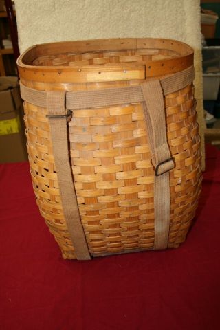 Vintage Adirondack or Maine Trapper Style Packbasket - Bellied Shape 2