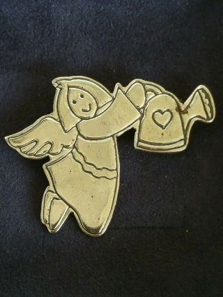Efs Save The Children - Flying Angel & Water Can Pin/brooch - 925 Sterling Silv