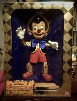 1998 Disney Pinocchio Limited Edition Wooden Marionette Mattel Mib Rare
