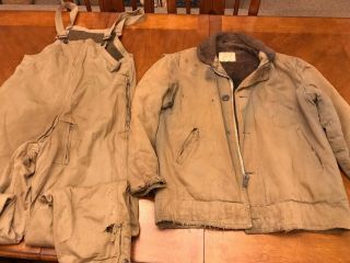 Vintage N - 1 Deck Jacket Medium With Overalls (?civilian Navy Wwii 40s 50s 60s?)