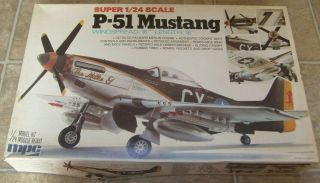 Mpc P - 51 Mustang Wwii Us Fighter Airplane 1/24 Scale Vintage Model Kit