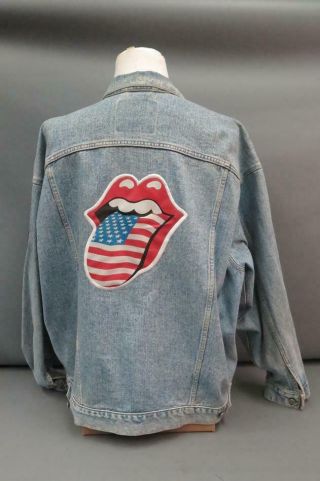 Vintage 1994 - 95 Rolling Stones Voodoo Lounge Tour Denim Jean Jacket Size Xl