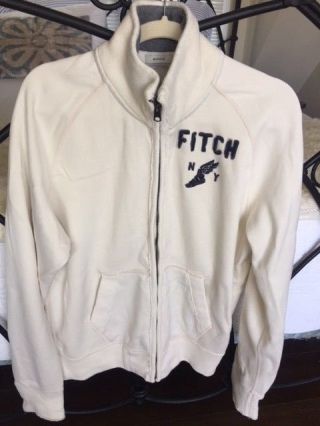 A&f Abercrombie & Fitch Mens Vintage Distressed Sweat Track Jacket Zip Size L