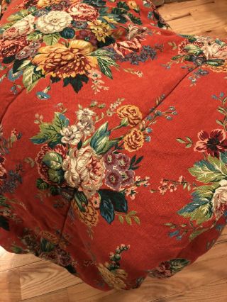 aylesbury queen Full comforter Vintage Ralph Lauren Floral Print Red Heavy 5