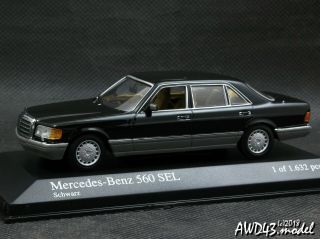 Mercedes 560sel W126 Black 1 - 43 Minichamps Rare