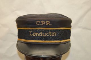Vintage Cpr Canadian Pacific Railroad Train Conductor Hat / Cap