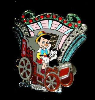RARE LE 125 Disney Pin✿Pinocchio and Cat Figaro Walt ' s Carousel Car Train Cart 4
