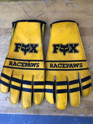 Vintage Moto - X Fox Racepaws Bmx Motorcross Gloves