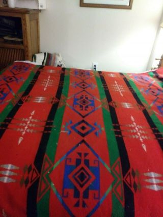 Pendleton wool blanket; “Beaver State” vintage reversible; 66 