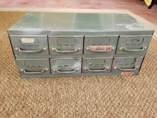 Vintage Industrial Equipto 8 Drawer Steel Metal Cabinet