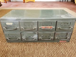 Vintage Industrial Equipto 8 Drawer Steel Metal Cabinet 2