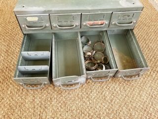 Vintage Industrial Equipto 8 Drawer Steel Metal Cabinet 8