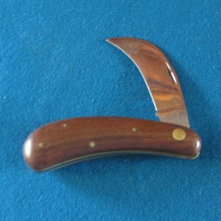 Vintage Rare Case Hawkbill Wooden Handle Pruning Banana Knife