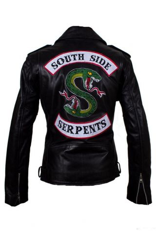 Riverdale Southside Serpent Jughead Jones Men Real Leather Biker Jacket Vintage