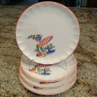 Vintage Homer Laughlin Sunporch 7 " Plates - Set Of (4)