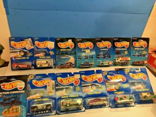 Vintage Hot Wheels 1986 - 1990 On Cards 14 Total Vehicles 1:64 Scale Diecast