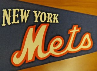 Rare Early 1960 ' s York Mets Mr Met Baseball Pennant 29.  5 