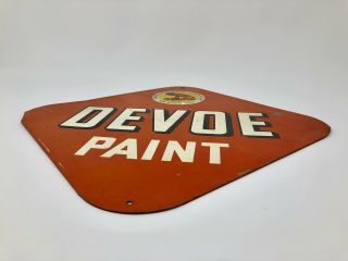 Vintage 1940 ' s Orange Devoe Paint Hardware Store Gas Oil 14 